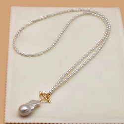 Baroque Pearl Necklace with 18k Gold Toggle