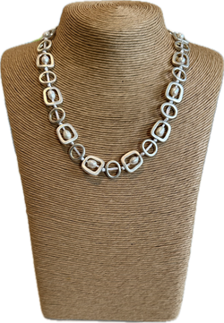 Pearl and square necklace