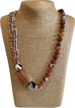 Stone and bead necklace