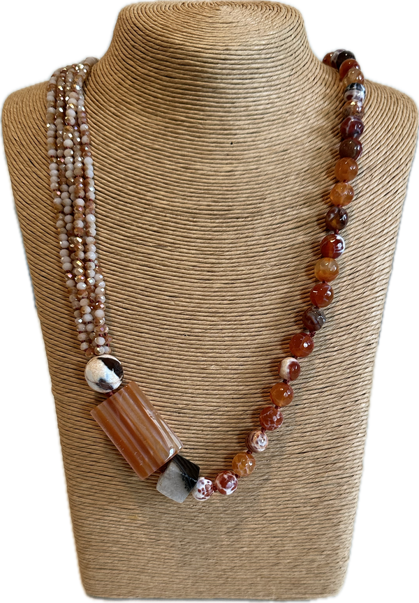 Stone and bead necklace