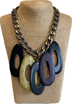 Chain oval necklace