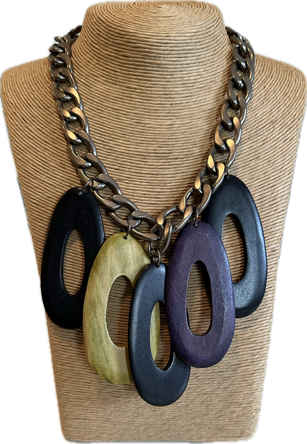 Chain oval necklace