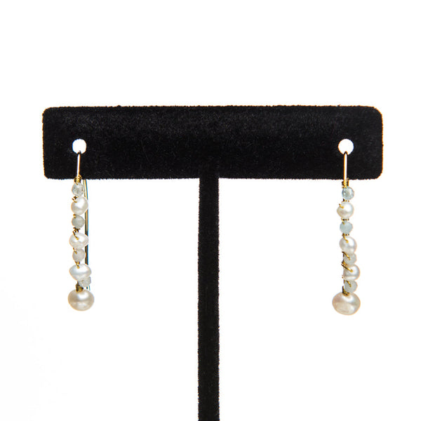 Covered Bangle Pearl Earrings