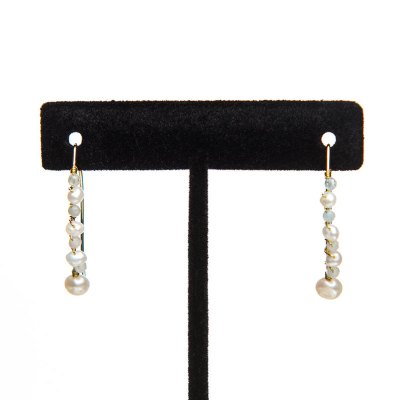 Covered Bangle Pearl Earrings