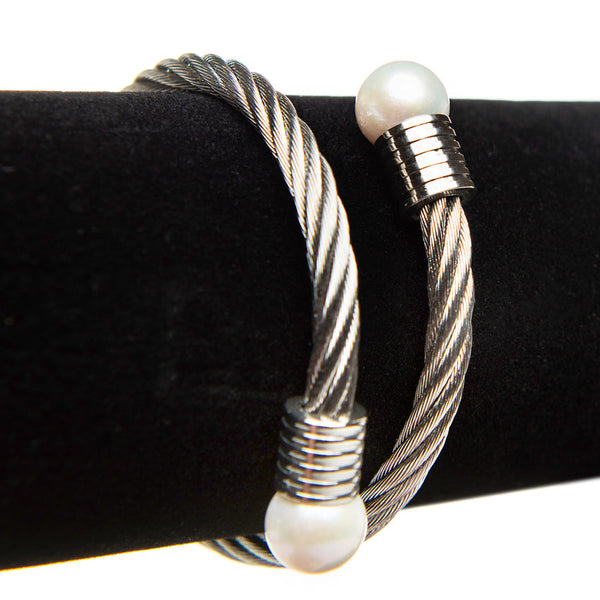 Double Pearl Bangle