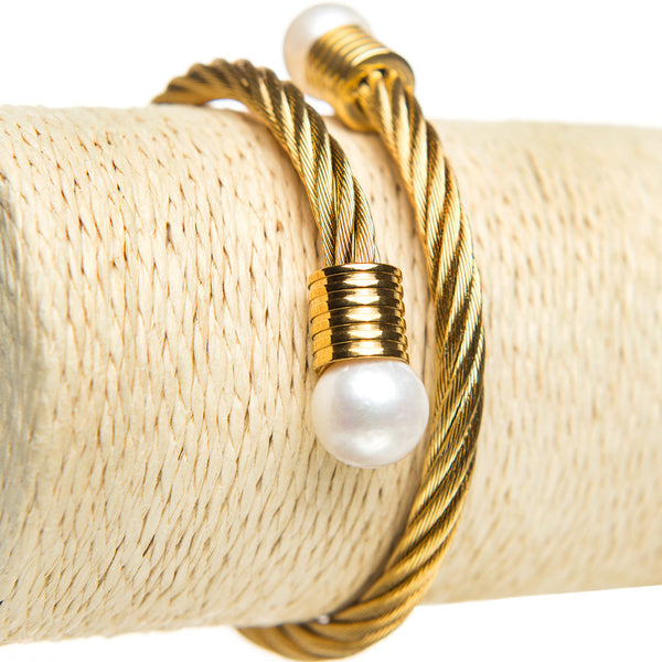 Double Pearl Bangle