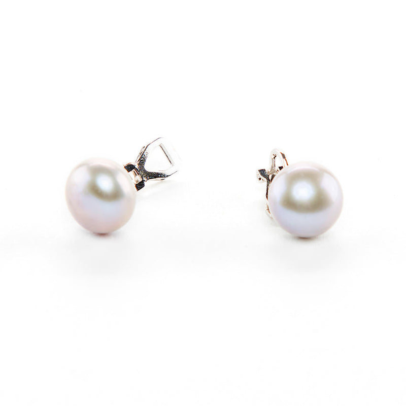 Grey Pearl Clip On Earrings