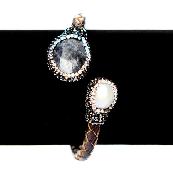Leather Pearl Bracelet