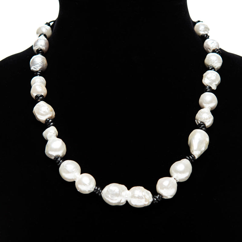 Pearl and Leather Necklace