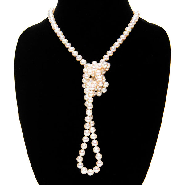 Long Pearl Rope Necklace