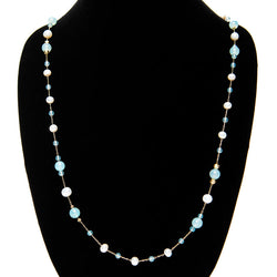 Linton Jewelry Aquamarine and Pearls Necklace