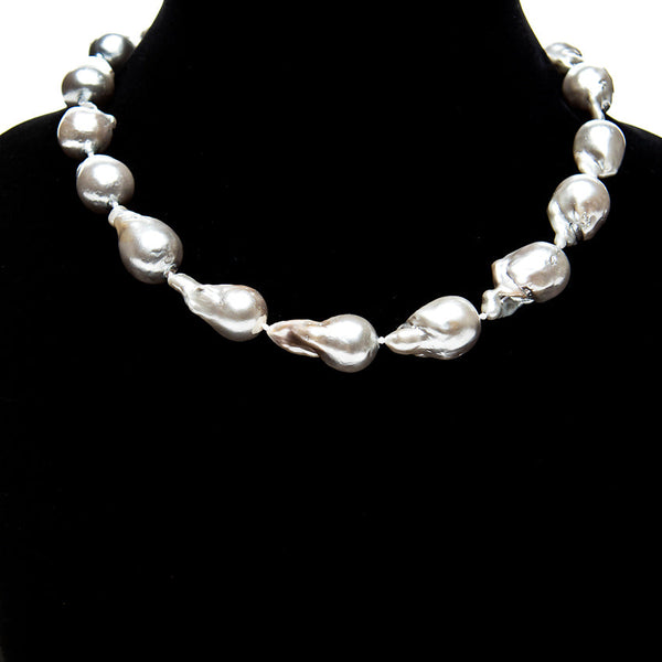 Grey Baroque Pearl Necklace