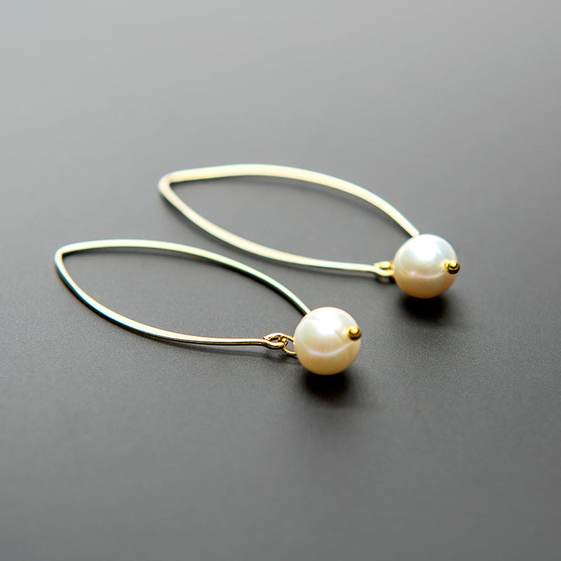 Linton Jewelry Gold Drop Pearl Earrings