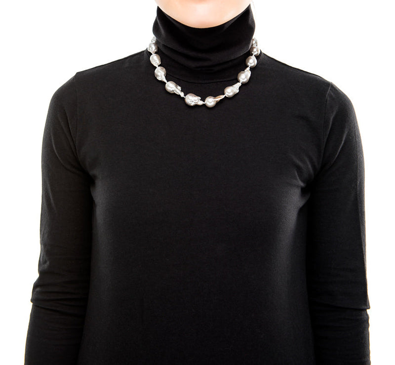 Grey Baroque Pearl Necklace