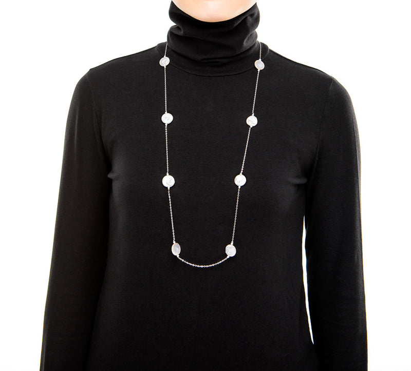 Coin Pearl Chain Necklace