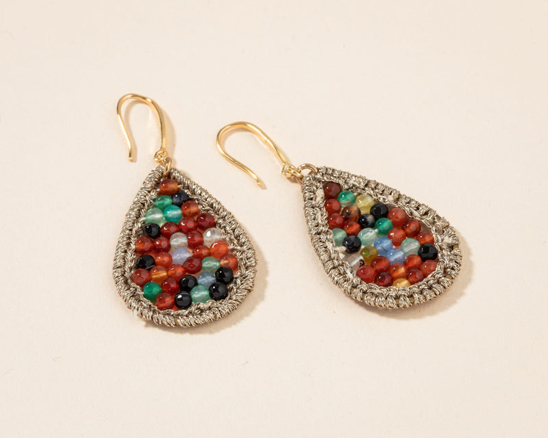 Multi Color Bead Earrings