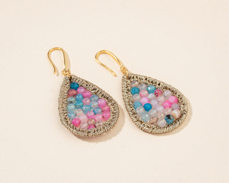 Multi Color Bead Earrings