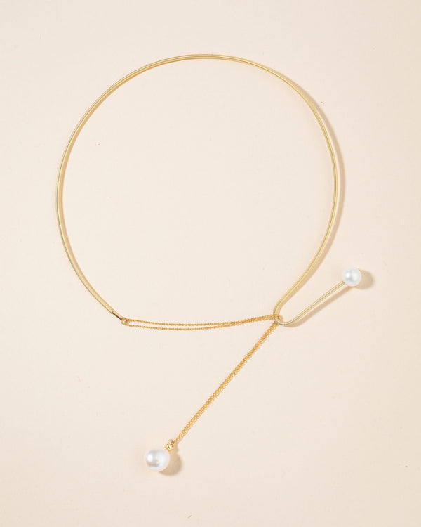 Gold Collar Pearl Necklace