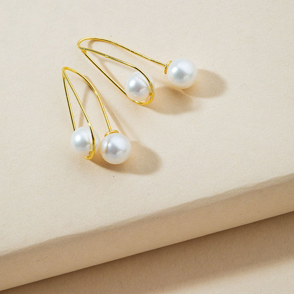 Linton Jewelry 18k Gold Double Pearl Earring