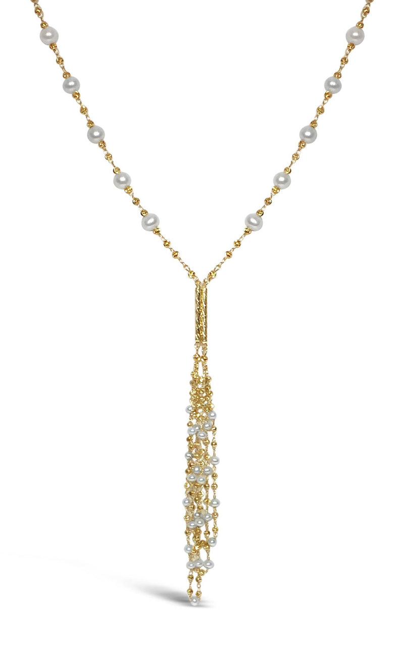 Two Necklaces In One - Gold Chain Tassel with Pearls - Verstile Magnetic Necklace